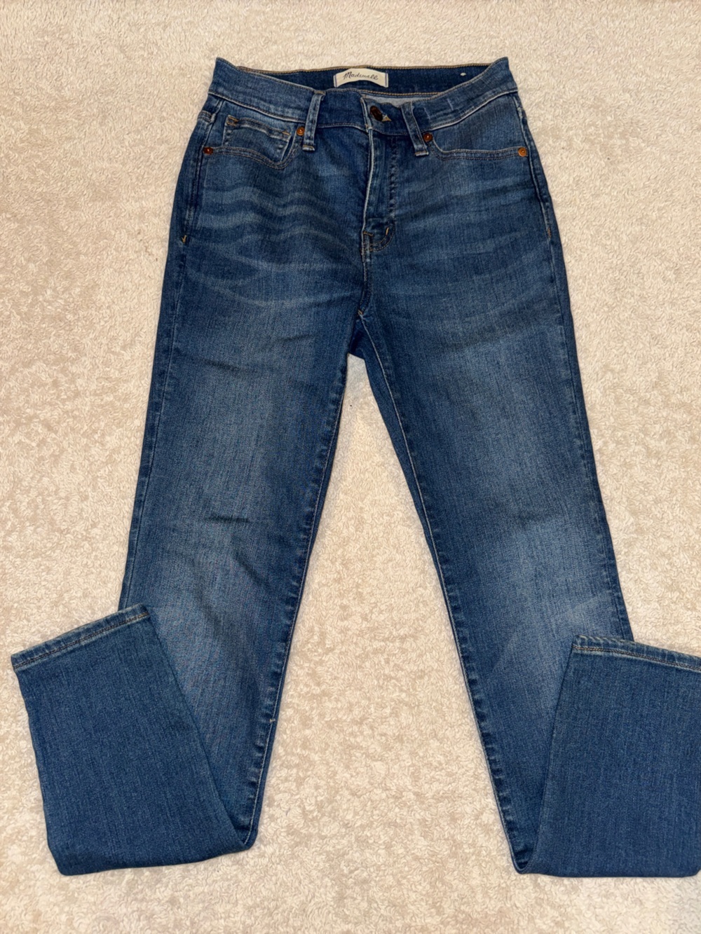 Madewell Medium Blue Denim Jeans with Contrast Stitching